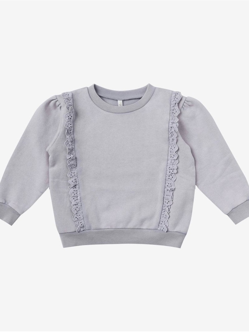 Rylee + Cru MAMA Dusty Lavender Lace-Trim Pullover Sweatshirt Medium